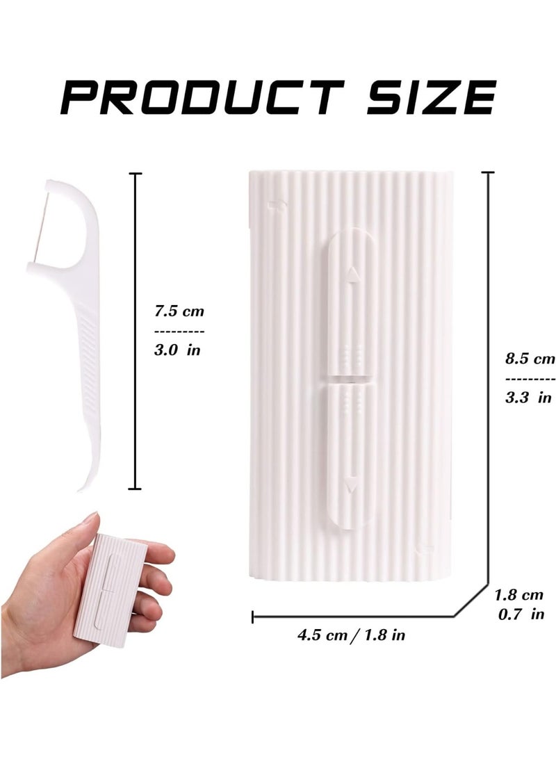 White Dental Floss Portable Case, Storage 10 Picks Adult Floss in Box. The Best Tool for Cleaning Teeth and Oral Care. Portable Travel Floss is Perfect for Dinners,Dating,Travel,Hotels.(White) - Image 2